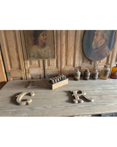 Ancienne table de drapier, console, table de travail