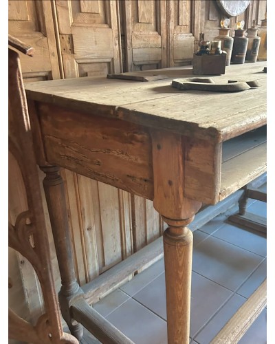 Ancienne table de drapier, console, table de travail