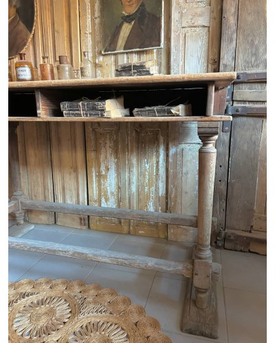 Ancienne table de drapier, console, table de travail