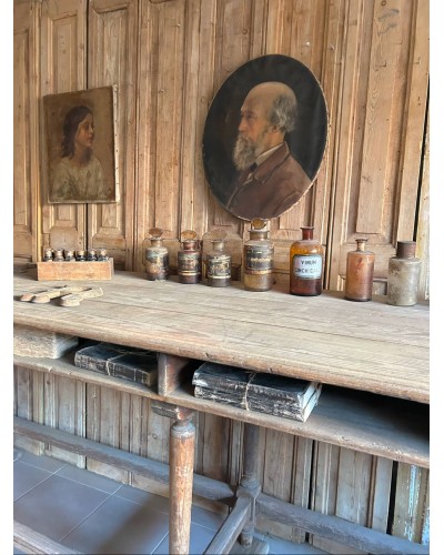 Ancienne table de drapier, console, table de travail