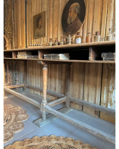 Ancienne table de drapier, console, table de travail