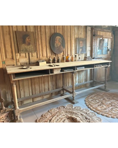 Ancienne table de drapier, console, table de travail