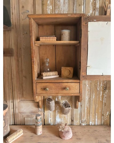 Ancienne barbière , petit armoire vintage avec miroir